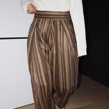 Load image into Gallery viewer, Retro Striped High-waist Casual Pants
