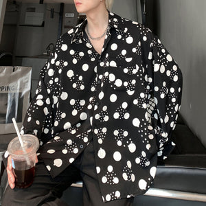 Printed Polka Dot Loose Long Sleeve Shirt