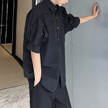 Load image into Gallery viewer, Pleated Trim Half Sleeve Shirt
