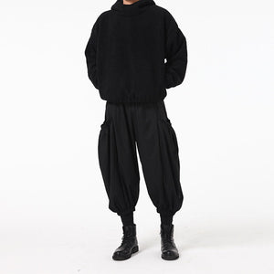 Loose Pocket Mid-rise Harem Pants