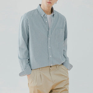 Vertical Striped Long-sleeved Shirt