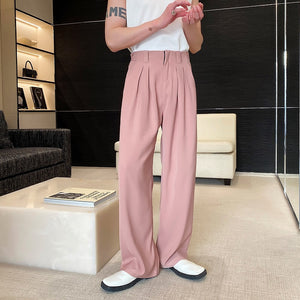 Solid Color Straight Drape Casual Pants