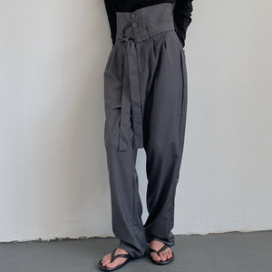 High Waist Mopping Casual Trousers