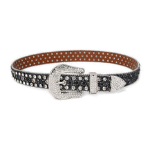 Load image into Gallery viewer, Alloy Pin Buckle Imitation Diamond Inlaid PU Belt
