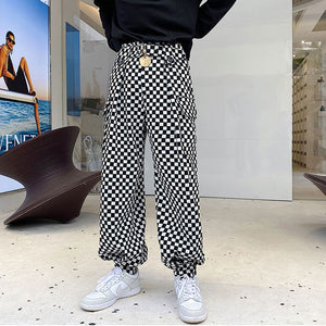 Checkerboard Woolen Trousers