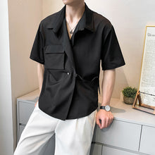 Load image into Gallery viewer, Thin Point Collar Big Pocket Shirt
