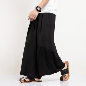 Dropped Wide-Leg Loose Ninth Pants