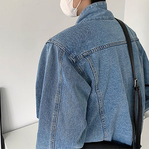 Simple Shoulder Pad Denim Jacket