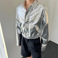 Load image into Gallery viewer, Silver Gloss Laser Cropped Jacket
