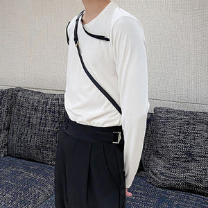 Irregular Strappy Long Sleeve T-shirt