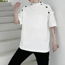 Load image into Gallery viewer, Stand Collar Multi Button T-Shirt
