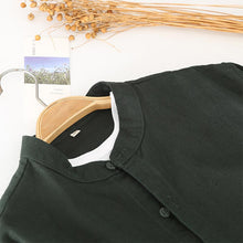 Load image into Gallery viewer, Linen Casual Crew Neck Long Sleeve Tops
