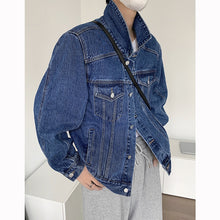 Load image into Gallery viewer, Simple Shoulder Pad Denim Jacket
