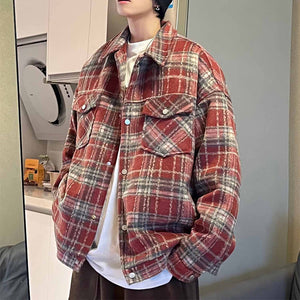 Vintage Plaid Lapel Jacket