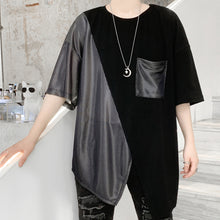 Load image into Gallery viewer, Patchwork Irregular Hem Short Sleeve T-Shirt
