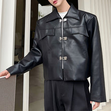 Load image into Gallery viewer, Metal Design PU Leather Jacket
