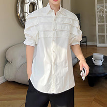 Load image into Gallery viewer, Pleated Trim Half Sleeve Shirt
