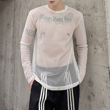 Load image into Gallery viewer, Sheer Mesh Crew Neck Long Sleeve T-Shirt
