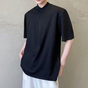 Simple Stand Collar Short Sleeve T-Shirt