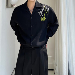 Bamboo Embroidery Long Sleeve Shirt