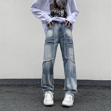 Load image into Gallery viewer, Straight Leg Loose Fit Frayed Wash Jeans
