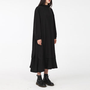 Simple Irregular Long Sleeve Dress