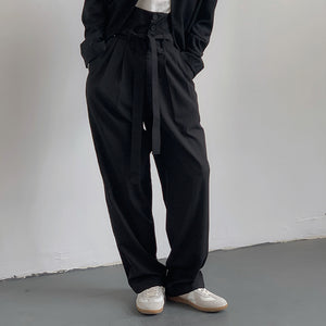 High Waist Mopping Casual Trousers