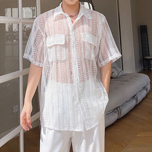 Load image into Gallery viewer, Mesh Cutout Short Sleeve Shirt
