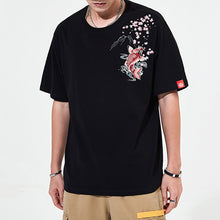 Load image into Gallery viewer, Fish Embroidery Loose Short Sleeve T-Shirt
