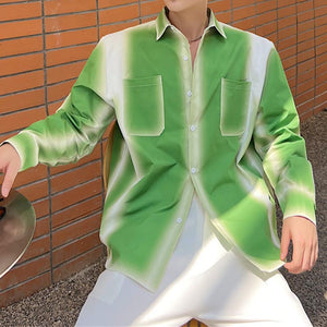 Green Gradient Long Sleeve Shirt