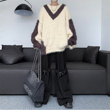 Load image into Gallery viewer, Contrast Patchwork Loose Sweater
