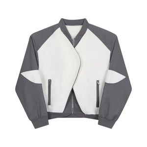 Paneled Baseball Collar Jacket