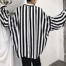 Load image into Gallery viewer, Black And White Striped Doll Sleeve Shirt
