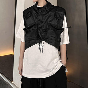 Dark Cargo Super Cropped Vest