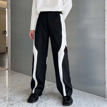 Load image into Gallery viewer, Black and White Paneled Straight-leg Pants
