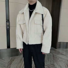 Load image into Gallery viewer, Plush Cropped Lapel Padded Jacket
