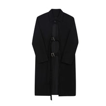 Load image into Gallery viewer, Dark Metal Buckle Lace-Up Mid-Length Coat
