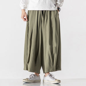 Cotton Linen Loose Straight Wide Leg Pants