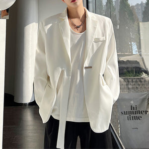 Solid Color Long Sleeve Blazer