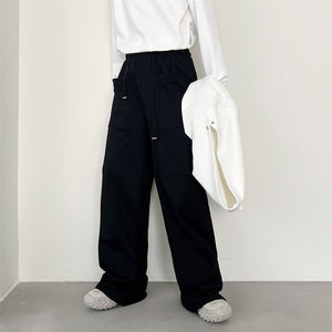 Loose Simple Drawstring Pocket Pants