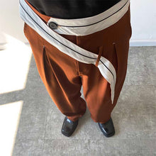 Load image into Gallery viewer, Contrast Color Belt Design Straight Leg Pants
