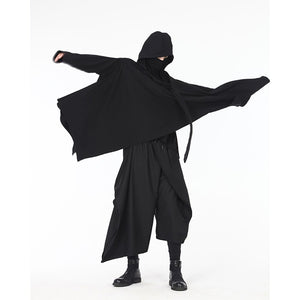 Dark Removable Cap Loose Cloak