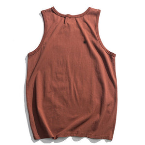 Solid Color Loose Sleeveless T-shirt