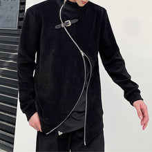 Load image into Gallery viewer, Zipper Irregular Stand Collar Sweater
