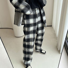 Load image into Gallery viewer, Black and White Paneled Plaid Pants
