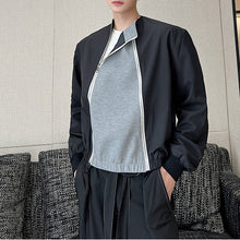 Load image into Gallery viewer, Contrast Panel Zip Cropped Jacket
