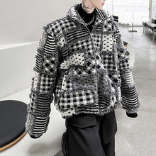 Load image into Gallery viewer, Stitching Plush Fringed Coat
