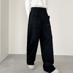 Loose Simple Drawstring Pocket Pants