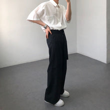 Load image into Gallery viewer, Men&#39;s Straight Belt Wide Leg Pants
