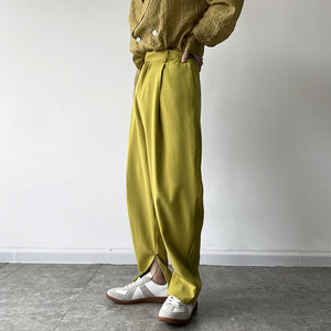 Slit-Pressed Crinkled Loose Harem Pants